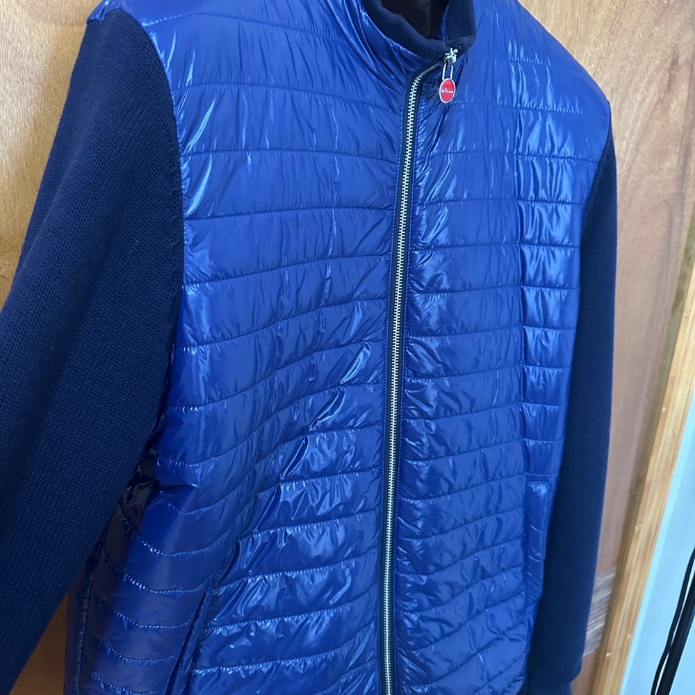 Kiton Vintage Blue Quilted Puffer Jacket View 3